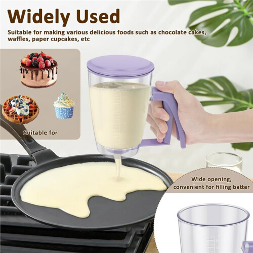 Pancake Batter Dispenser with Squeeze Handle Batter Separator Bake Tools for Pancakes Cupcake Waffle Muffin Mix Cake 2