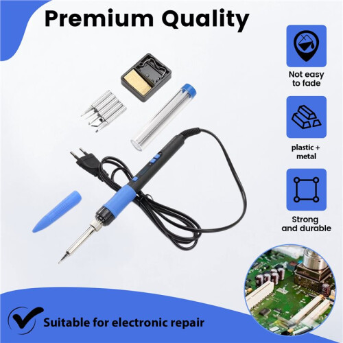 90W Soldering Iron Kit:LCD Digital Rapid-Heating Soldering Pen with Adjustable Temperature, EU Plug 1