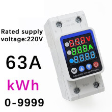63A Power Consumption KWH Meter Single Phase Adjust over Under Current and Voltage Protective Device Protector Relay