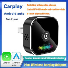 2in1 Wireless Carplay Android AUTO BT5.0 AI Box USB Adapter Wired to Wireless Carplay Switchable Android/IOS Sys