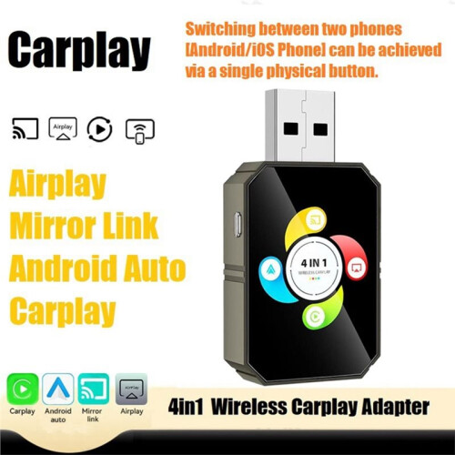 4in1 Wireless CarPlay Airplay/Mirror Link/Android Auto/Carplay Switchable Android/IOS Wired to Wireless Carplay A 1