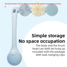 1set Electric Back Scrub Brush for Shower, Dual Handle Waterproof Electric Shower Brush, 2-Speed Rechargeable