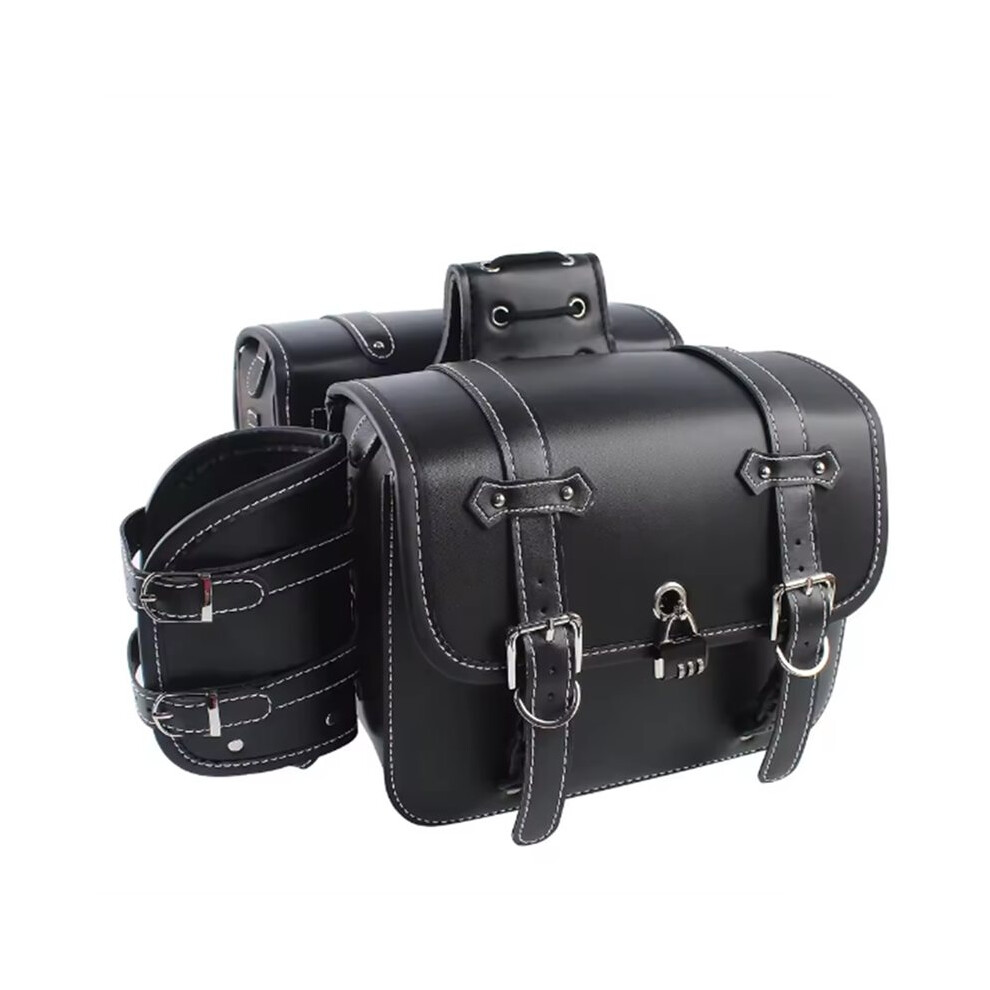 Motorcycle Universal Saddlebag Large Capacity Side Bags Storage Tool For Sportster 883 Black 6033116308719