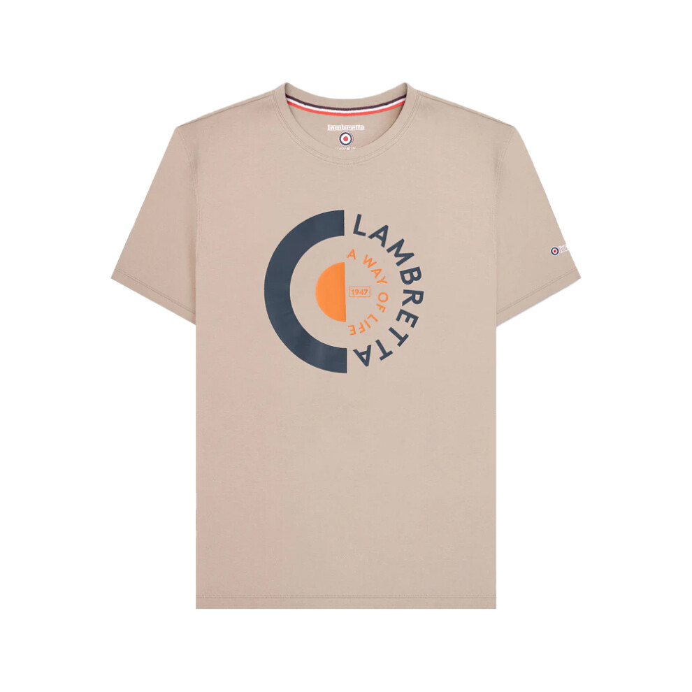 Lambretta (S, Stone) Mens Target T-Shirt