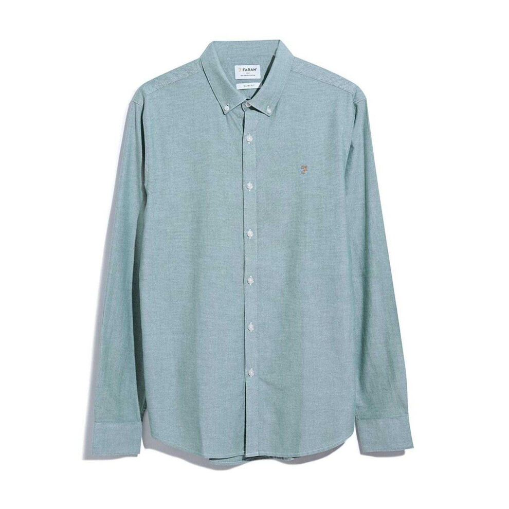 Farah (S, ) Mens Brewer Slim Shirt Green