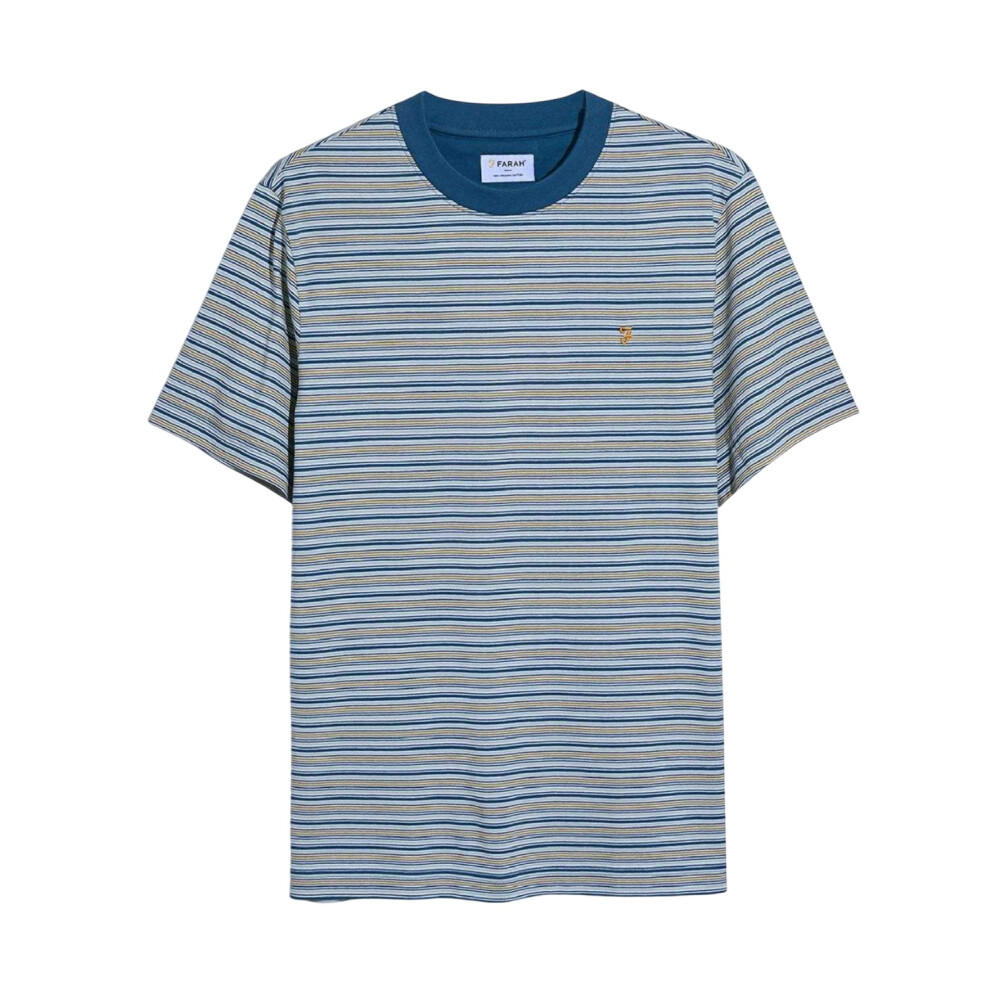 Farah (L, ) Mens Danny Striped Short-Sleeved T-Shirt Grey