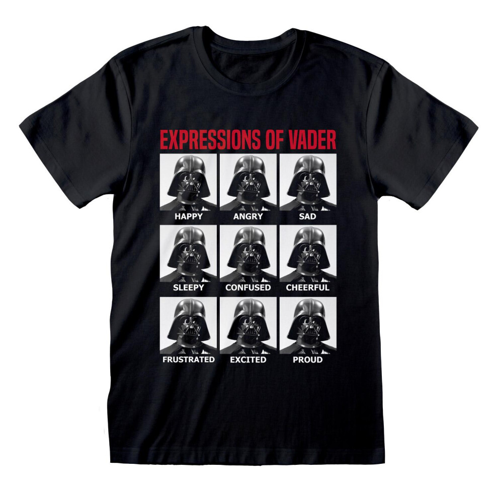 Star Wars (Xxl, ) Unisex Adult Expressions Of Vader T-Shirt Black