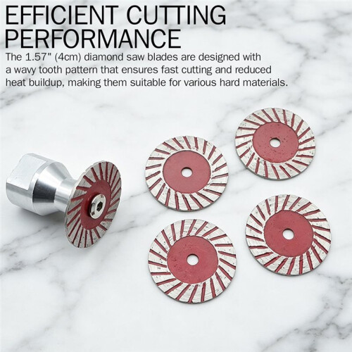 Conjunto de Lâminas de Serra para Polimento de Pedra de 1,57 Polegadas com Flange de 5/8 Polegadas-11 para Esmerilhadeiras, Ideal para Corte de 2