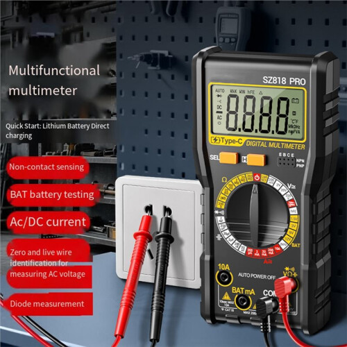 ANENG SZ818Pro Digital Multimeters Professional AC/ Voltage NCV Ammeter Voltmeter HFE Triode Capacitors Test Tools 2