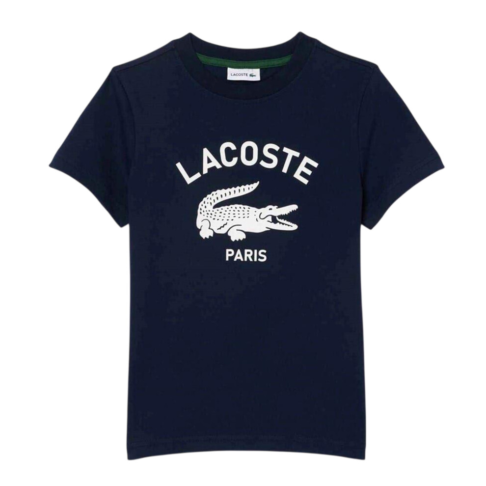 Lacoste (14 Years, Navy) Childrens/Kids Paris Organic Cotton Regular T-Shirt Blue,Multicoloured