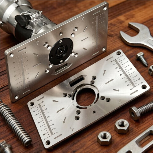 Aluminum Router Table Insert Plate for Woodworking - Milling & Trimming Black 2