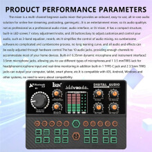 IRIN V90 Audio Mixer Live Sound Card for Live Streaming Karaoke Broadcast KTV Singing Gaming Live Sound Mixer