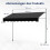 Infällbar markis, No-Drill, Justerbar höjd, 250cm, Svart 2