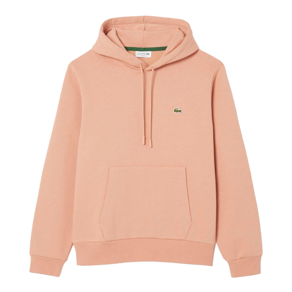 Lacoste (S, ) Mens Organic Cotton Fleece Hoodie Orange