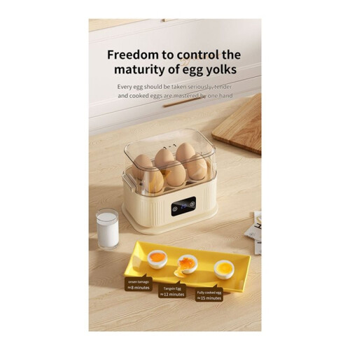 Electric Egg Boiler with Timer Auto Shut Off Egg Steamer for Breakfast Egg Maker 6 Eggs Boiled Machine Cooker EU Plug 2
