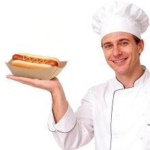 Disposable Paper Food Trays 2lb 100 Count, Oil Leak Proof Paper Food Boats & Hot Dog Trays, Serving Boats