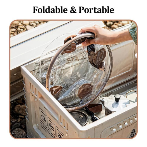 Portable Bucket with Handle Foldable Multifunctional Water Container Sink, Camping, Hiking, Car Washing 2