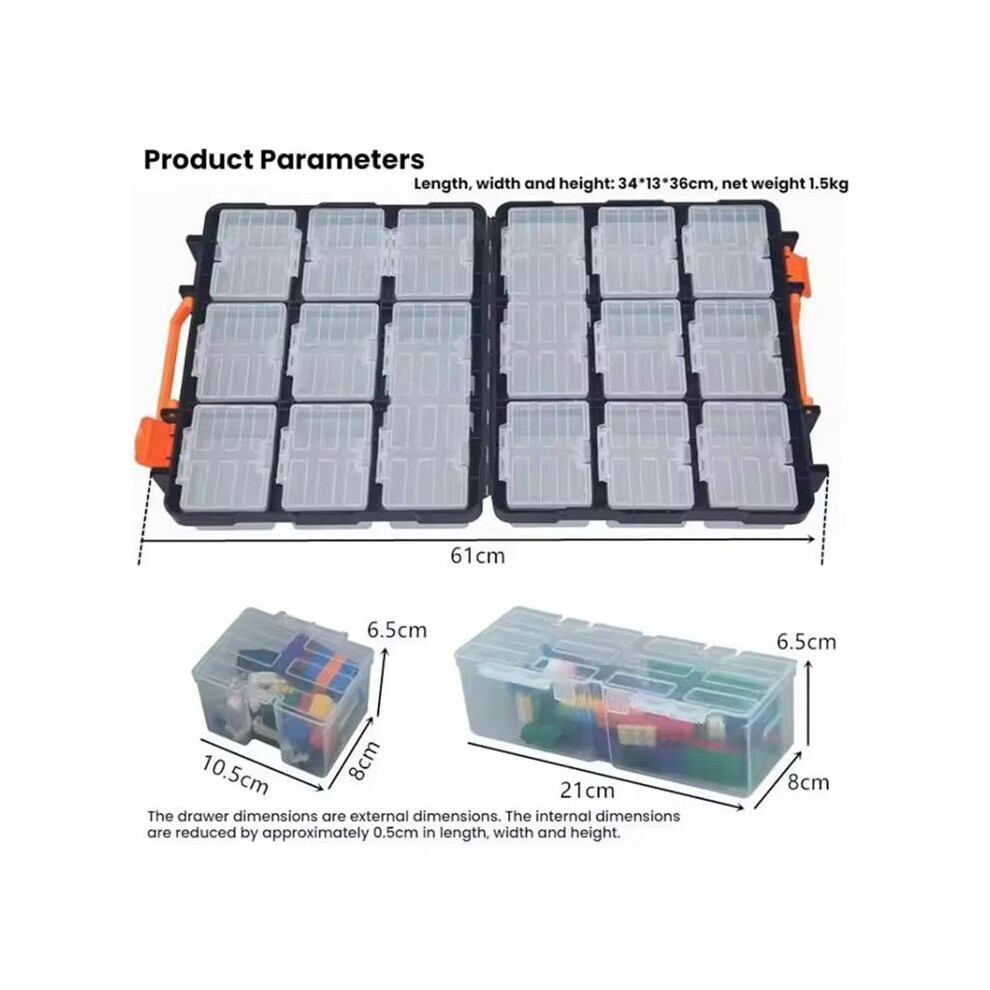 16-Compartment Detachable Tool Organizer Box Ideal For Screws, Nuts, Bolts, And Small Items 6033032892613