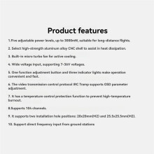 5.8G 3W 104-CH VTX PRO V2 High-Power Video Transmission Module MMCX Connector for Long Range Flight RC FPV Drone