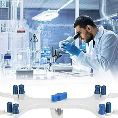 Double Burette Clamp with Spring-Loaded Silicon Grips for Laboratory Titration 2