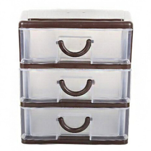 Multifunctional 3-Layer Plastic Drawer Storage Box with Translucent Design for Desktop Organization 2