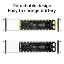Caja de Banco de Energía DIY 4x21700 PD22.5W, Caja de Batería Transparente de Carga Rápida con Pantalla LED y Kit de Caja de Batería con Luz