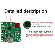 Type-C DC5V/9V/12V 10mm Long-Distance Wireless Charging Module Fast Charging 15W for Mobile Phones