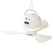 Ventilateur de Camping Rechargeable USB avec Télécommande, Lumière LED, 5 Vitesses, Minuterie et Ventilateur de Plafond Portable pour le Camping
