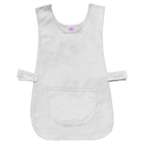 Tabard With Adjustable Size Straps & Front Pocket Large - White