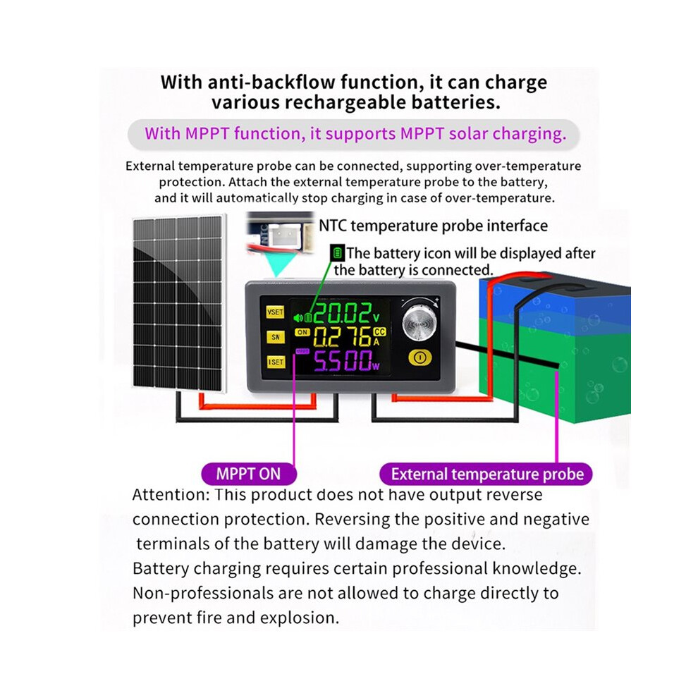 120W Buck Boost Converter Adjustable Regulated Power Supply Module Constant Voltage Constant Current Solar Charging Step 6032536581030