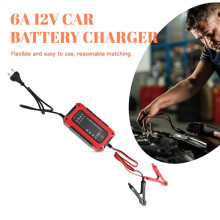 Car Battery Repair LCD Display 6A 12V Car Battery Charger for Car and Motorcycle Battery Charging Unit Lead-Acid EU Plug