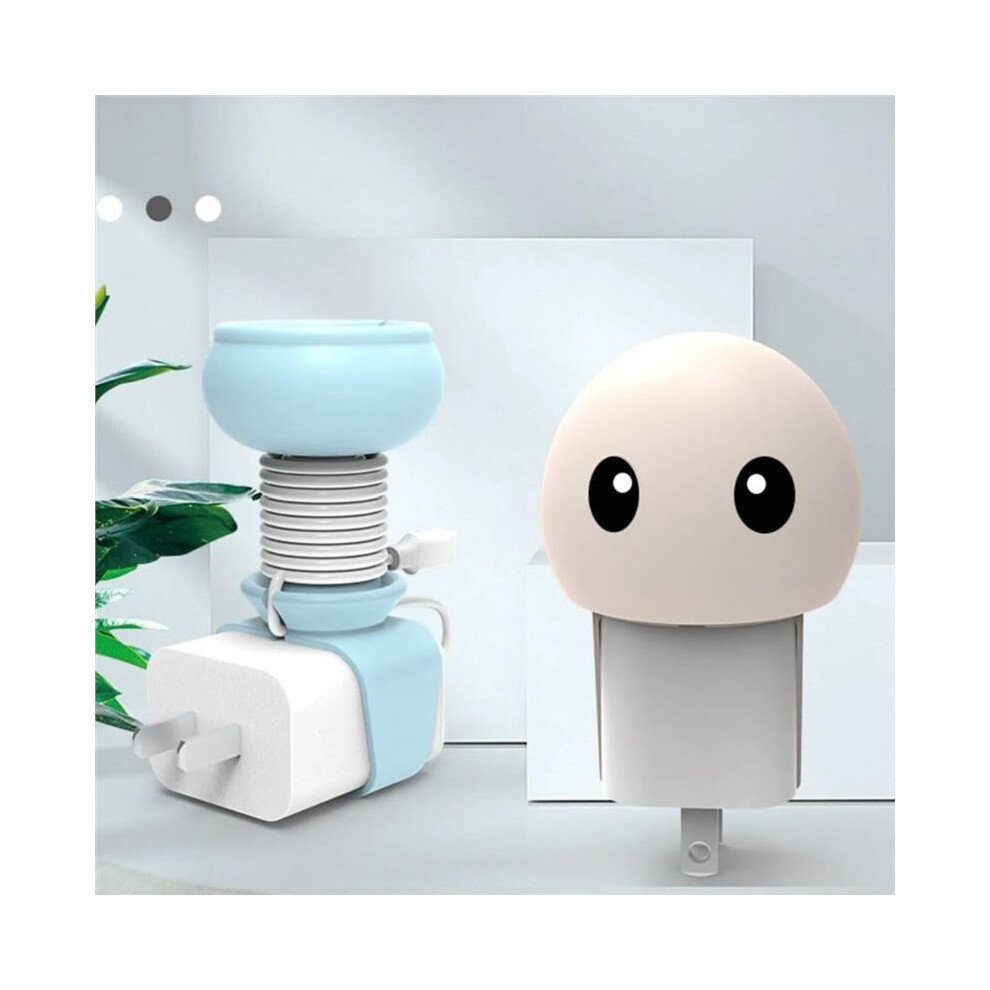 Cord Protector Silicone Charger Data Cable Protector, Silicone Power Adapter Cartoon Travel Adapter Organizer White 6033970327598