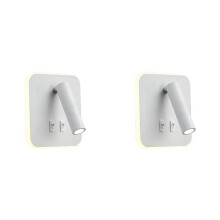 2X Luz de Leitura LED de Parede com Interruptor e Porta USB Luminária de Parede Giratória para Cabeceira Arandela Spotlight para Quarto