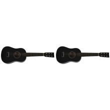 2X IRIN 23 Inch Basswood 12 Frets 6 String Acoustic Guitar with Pick and Strings for Kids / Beginners(Black)