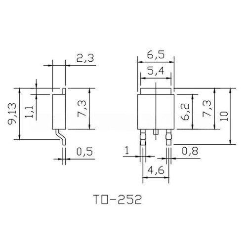 TO-252-Testbuchse, TO-252-3L-Alterungstestbuchse, Kelvin-Testbuchse, Programmierbuchse, 2,3 mm Rastermaß 1