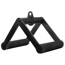 Acessório para Cabo com Alça Dupla em Formato de D para Treino de Musculação, em Aço com Pega de Borracha Antiderrapante