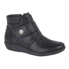 (8 UK, Black) Boulevard Womens/Ladies Wide Fit Ankle Boots