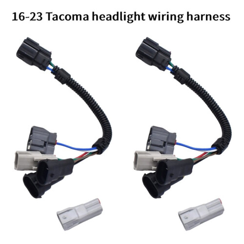 1 Pair Plug-and- Black Headlight Conversion Harness Kit for  Tacoma 2016-2023 2
