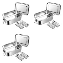 3X 28oz Bento Box, Lunch Box Ze Stali Nierdzewnej dla Nastolatków, Metalowy Bento Box z 6 Elastycznymi Przegrodami, Lunch Box 850ml