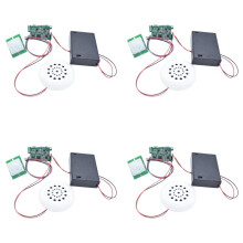 4X Kit de Gravação de Voz e Reprodutor de Música MP3 com Sensor Infravermelho PIR, Compatível com Download USB Sem Cartão TF, DIY