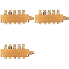 3X Lubricating Oil Distributor Air Pressure Regulating Distributor Manifold Block 6Mm Inlet 4Mm Out (1 Inlet 5 Outlet)