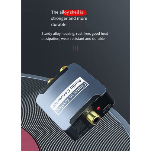 DAC Digital-Analog-Audio- Optischer SPDIF/Koaxialer zu RCA L/R Verstärker-Decoder mit Glasfaserkabel 1