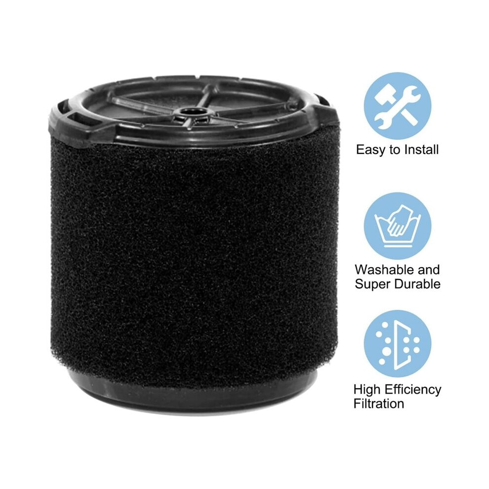 2Pcs Vf3700 Cartridge Filter For Ridgid Shop Vacuum 3-4.5Gallon Wet/Dry Vacuum,Vf3700 Foam Filter For Wet Application 4713746263672