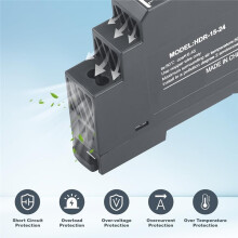 Alimentatore per Guida DIN 24 V CC 0,63 A 15 W, Ingresso 100-240 V CA 50/60 Hz, Trasformatore per Guida DIN per Automazione Domestica o Industriale