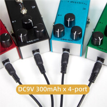 Tragbares Netzteil für Gitarrenpedale mit 8 Isolierten -Ausgängen für 9-V-Effektpedale und USB-Eingang
