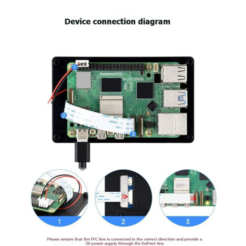 Display LCD Touchscreen Capacitivo  da 4 Pollici per Raspberry Pi 5 con Risoluzione 480x480 per Progetti DIY con Schede per Raspberry Pi. 2