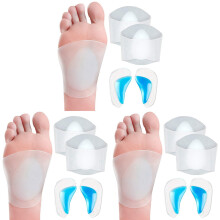 Gel Arch Support Set, 6 Paar Plantar Fasziitis HüLlen / Schuh Einlagen, Wiederverwendbare Weiche Silikon Bogen HüLlen
