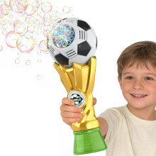Bubble Wand Soccer Trophy Bubble Machine with 2 Refill, Automatic Light- Bubble Blower Toy for Kids