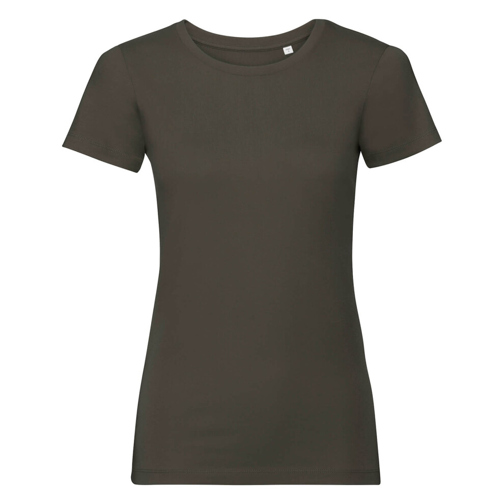 Russell (Xl, Dark Olive) Womens/Ladies Organic Short-Sleeved T-Shirt Green,Multicoloured