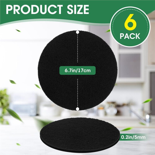 6 Pack Charcoal Filters for Compost Bucket,Compost Filters for Countertop Bin,6.7 Inch,Compost Filter 2